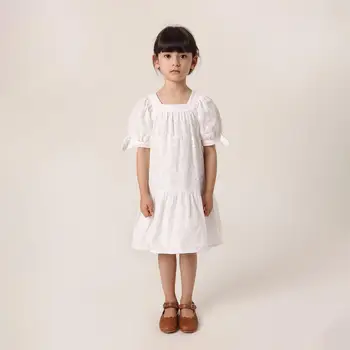 Ljetna Pamučna haljina s kratkim rukavima i izvezenim za djevojčice MARC & JANIE Francuske serije 230593
